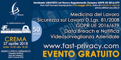 Seminario Nuovo Regolamento Europeo Privacy GDPR UE 2016/679 Seminario Nuovo Regolamento Europeo Privacy GDPR UE 2016/679
