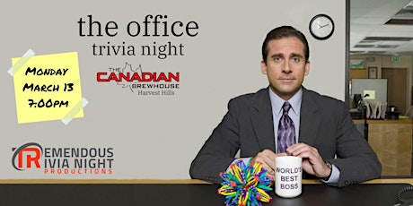 The Office Trivia March 13, 7:00pm at The Canadian Brewhouse HH Calgary