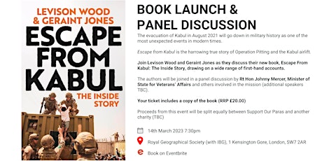 ESCAPE FROM KABUL: Book Launch and Panel Discussion with Levison Wood