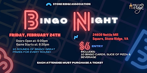 Stone Ridge Bingo Night!