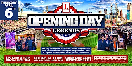 Opening Day Bash at Michigan's premier venue!