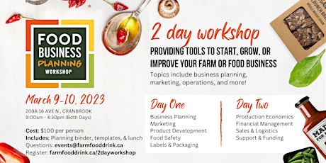 2 Day Food Business Planning Workshops in Cranbrook