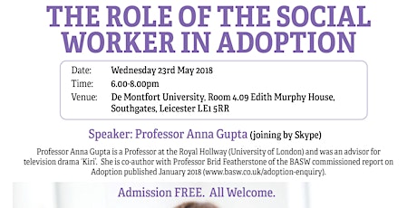 BASW Leicester Branch Seminar - The Role of the Social Worker in Adoption  primary image