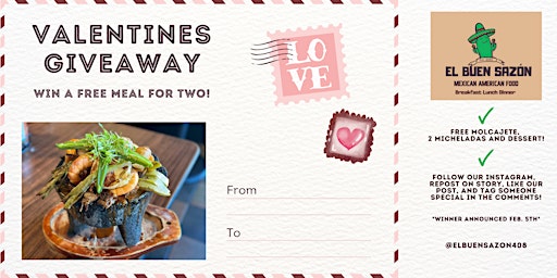 Win a Romantic Dinner for Two - Valentines Day Contest