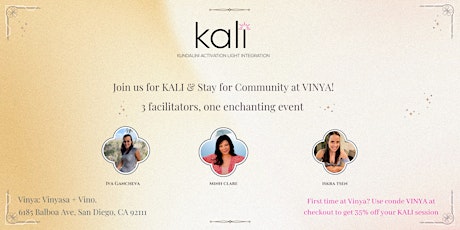 Join 3 Facilitators for KALI Workshop & Stay for Community at VINYA