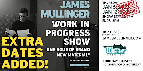 James Mullinger (New Material) at Long Bay Brewery -  Monday 13 Feb 2023!