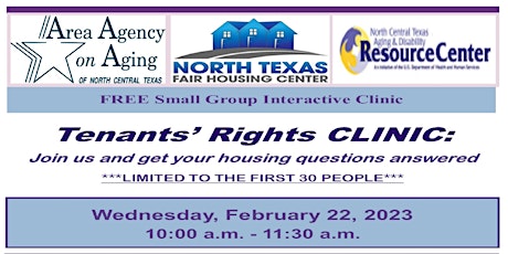 Tenant's Rights CLINIC -FEBRUARY(Interactive Small Group Clinic) Live Q & A