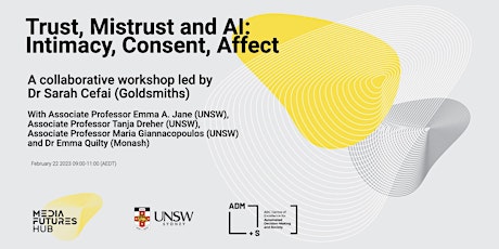 Trust, Mistrust and AI: Intimacy, Consent, Affect (A Workshop) primary image