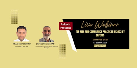 Anitech’s Live Webinar on ‘Top Risk and Compliance Practices in 2023 by Exp