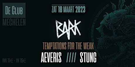 Immagine principale di TFTW INVITES @ De Club / BARK /AEVERIS /STUNG 