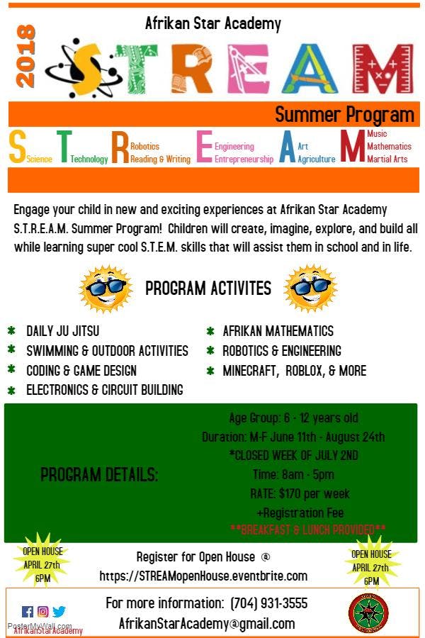 Stem To Stream Summer Camp Open House Math Code Jiu Jitsu Roblox Minecraft 27 Apr 2018 - roblox star program group