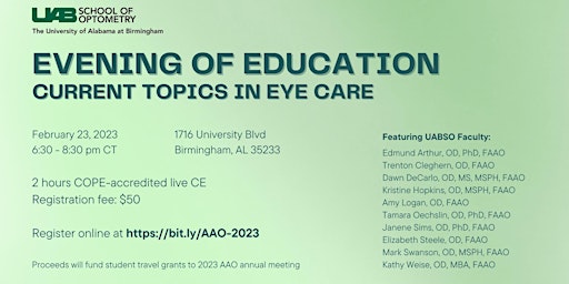 Evening of Education: Rapid Fire - Current Topics in Eye Care 2023