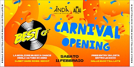 BEST OF Carnival Party Anda Venice Hostel Sabato 11 Febbraio