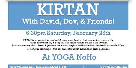 KIRTAN with Dave, Dov & Friends at Yoga NoHo Center