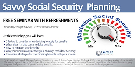Savvy Social Security Workshop April 4th, 2023