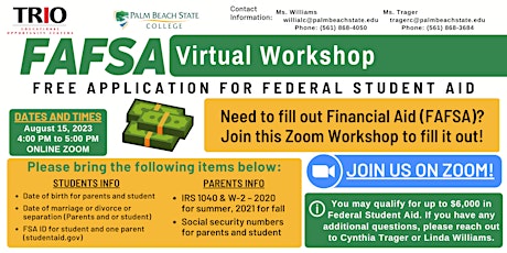 FAFSA Virtual Workshop