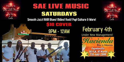 SAE LIVE Music Saturday Nights! Blues! RnB! Oldies! Rock! More! LIVE Band!
