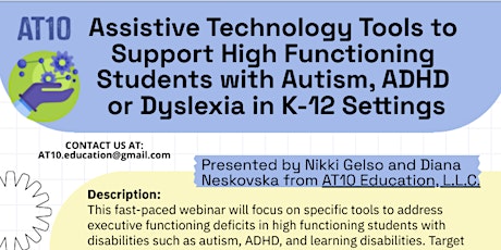 Webinar- Assistive Technology Tools for Autism, Dyslexia and ADHD