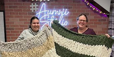 Make Your Own -Chunky Fuzzy Hand Knit Blanket