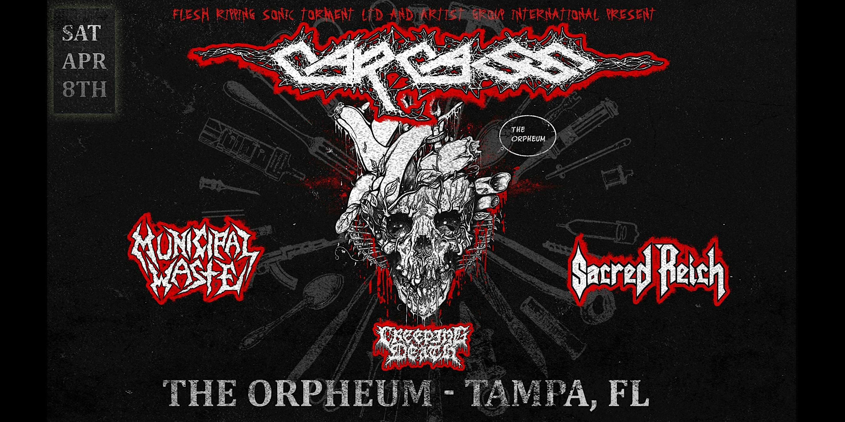 Carcass, Municipal Waste, Sacred Reich, and Creeping Death in Tampa at the Orpheum