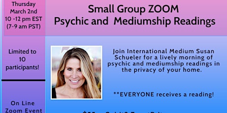 Small Group ZOOM Psychic and Mediumship Readings