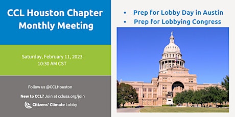 Citizens' Climate Lobby, Houston - Monthly Meeting Feb. 11, 2023