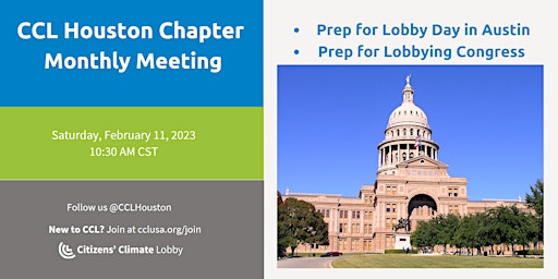 Citizens' Climate Lobby, Houston - Monthly Meeting Feb. 11, 2023