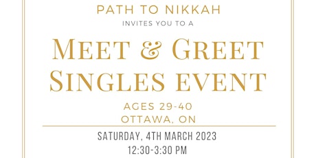 Path to Nikkah is presenting a Single's Meet and Greet event ages 29-40