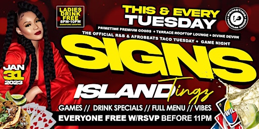 SIGNS: R&B/AFROBEATS TACO TUESDAY + GAME NIGHT