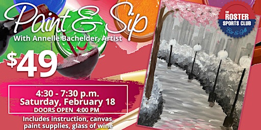 The Roster Presents Paint & Sip with Artist Annelle Bachelder