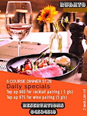5 course dinner / cocktail or wine pairing