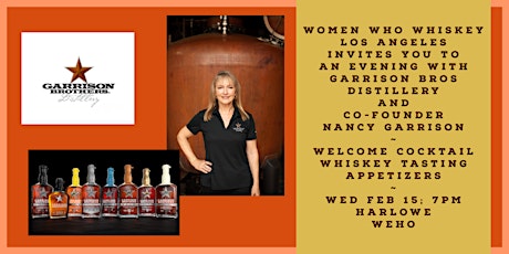 An Evening with Garrison Bros. Distillery and Co-founder Nancy Garrison