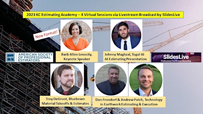 2023 KC Estimating Academy - 4 Session Virtual Livestream Broadcast