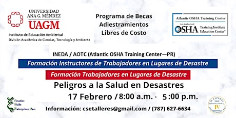 Copy of Beca para asisitir a: Peligros a la Salud en Desastres