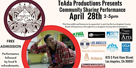 TeAda Presents: Free CreAtive Self-Care Community Sharing Performance  primary image