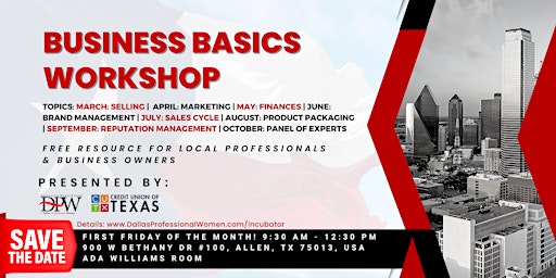 Monthly Business Basics Workshop - Incubator Sessions
