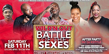 WILD'N OUT 2 Pre-Valentine Comedy Competiton w/ JERRY LAW @ Marina Lounge