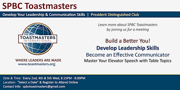 SPBC  Toastmasters Club Meeting