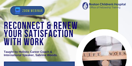 Reconnect & Renew Your Satisfaction with Work primary image