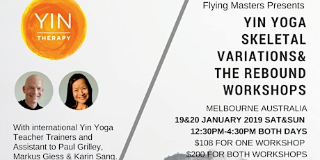 Yin Yoga Skeletal Variations & The Rebound Workshops with Markus Giess (Germany) and Karin Sang (New Zealand) primary image