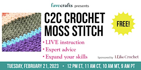 C2C Crochet Moss Stitch