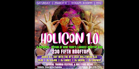 HOLICON 1.0: A HOLI FESTIVAL PARTY @230 Fifth Rooftop