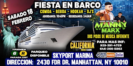 Fiesta En Barco + Tributo A Romeo + Radio Djs + Manhattan Ny