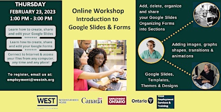 Intro to Google Slides & Forms - online Workshop.