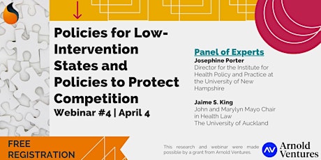 Webinar #4: Policies for Low-Intervention States & Competition Protection