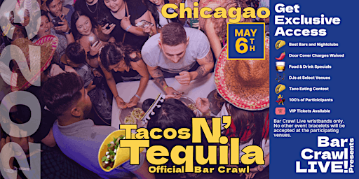 2023 Official Tacos N' Tequila Bar Crawl Chicago IL Cinco De Mayo Bar Event