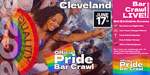 Immagine principale di 2023 Official Pride Bar Crawl Cleveland, OH LGBTQ+ Bar Event 
