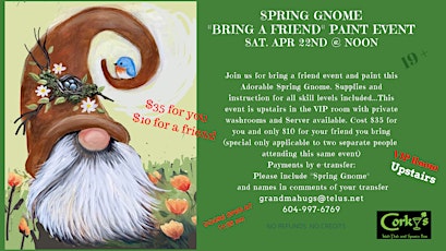 Spring Gnome Acrylic paint event