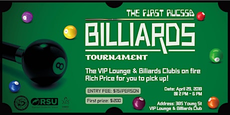 The first RUCSSA billiards tournament at VIP billiards club primary image