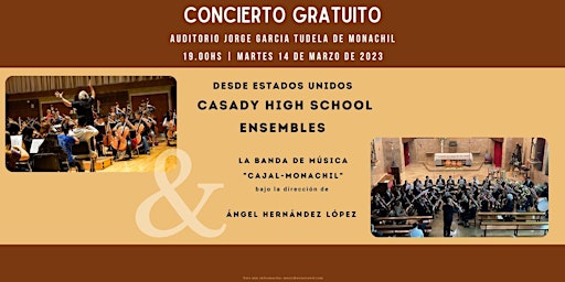 Concierto Gratuito -Casady H.S. Ensembles  & Banda de Musica Cajal-Monachil